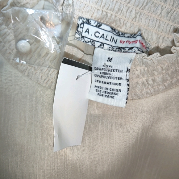 A. Calin By Flying Tomato Boho Sheer Peplum Blouse - Picture 5 of 10